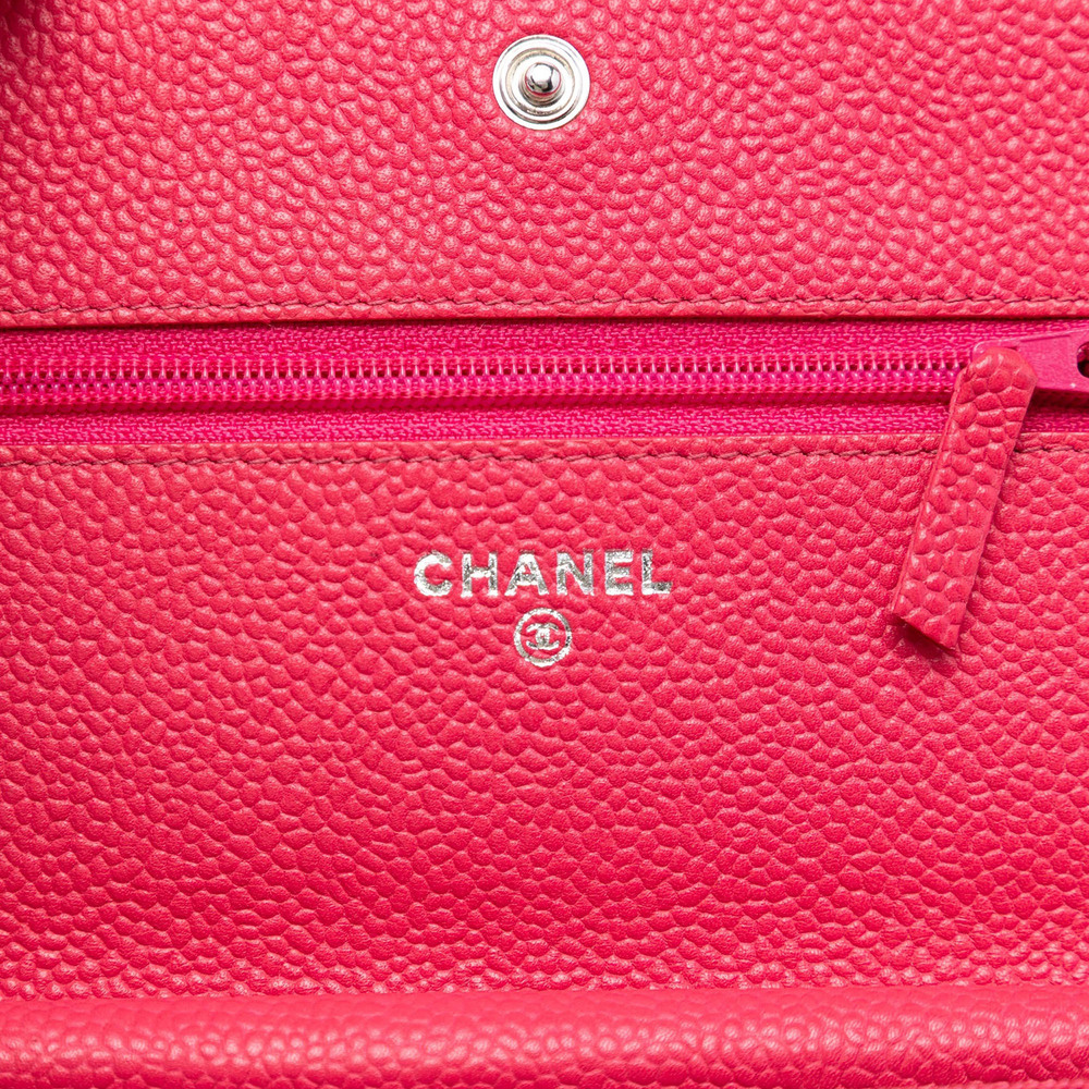 Pre-Loved Chanel Caviar Bicolor CC Wallet On Chain - Picture 5 of 6